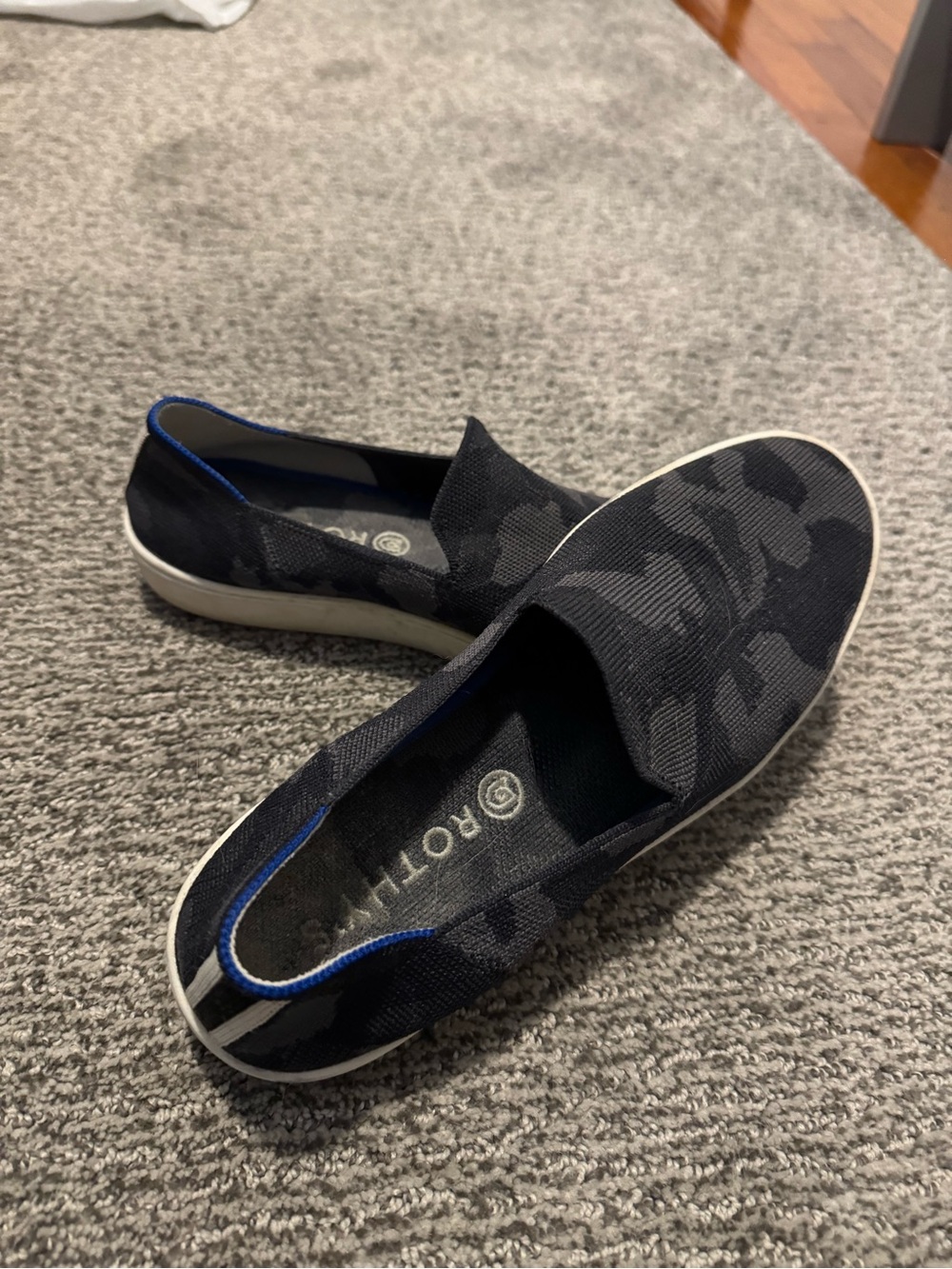 Rothy's Women's Black Camo Slip-On Sneakers